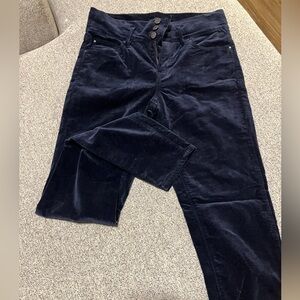 Ann Taylor TALL navy velvet high-rise pants